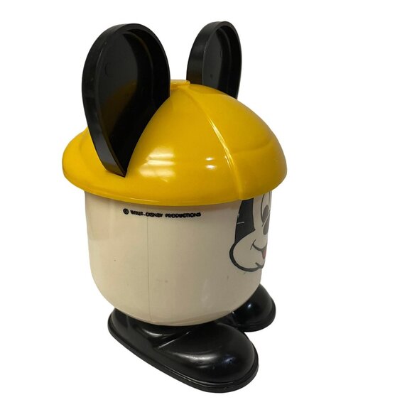 Vintage Walt Disney Productions Mickey Mouse Plastic Cup With Yellow Ears Lid 6" - Picture 4 of 9